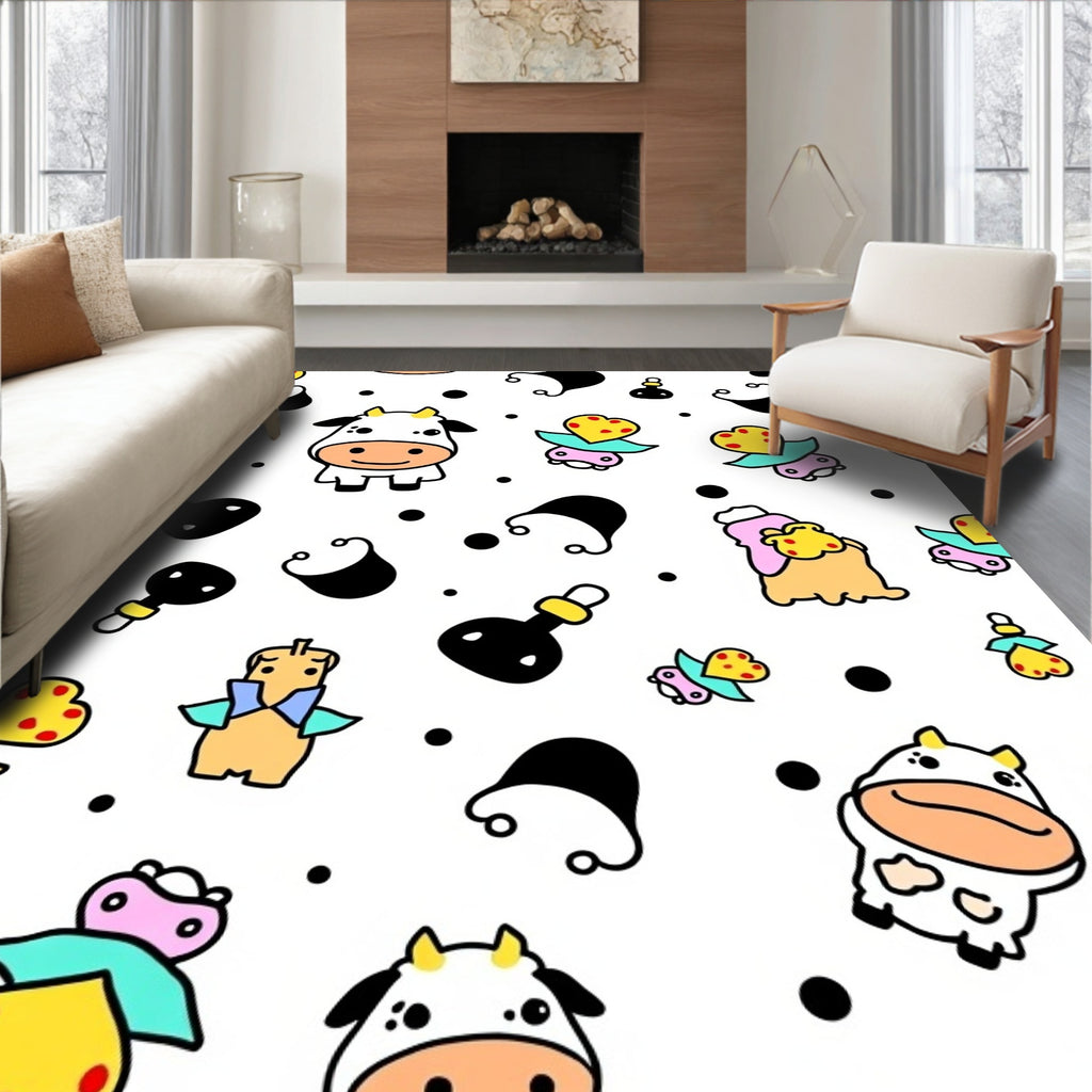 Cute Cow Hearts Bubbles Collection Rug
