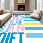 Color Block Alphabet Typography Rug