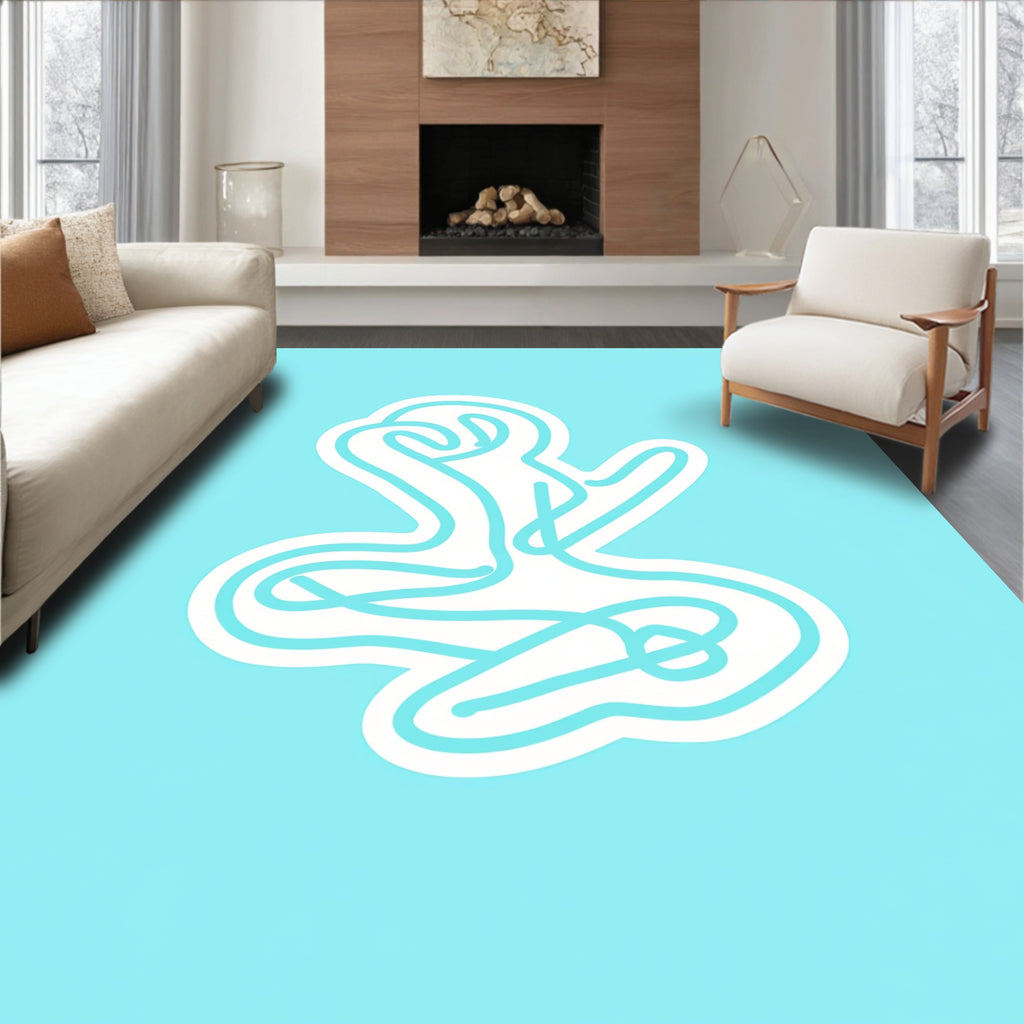 White Contemporary Abstract Lines Rug