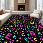 Retro Alphabet Confetti Graphic Rug