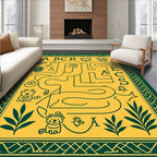 Yellow Green Alphabet Snake Maze Rug