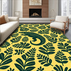 Yellow Crocodile Leafy Jungle Rug