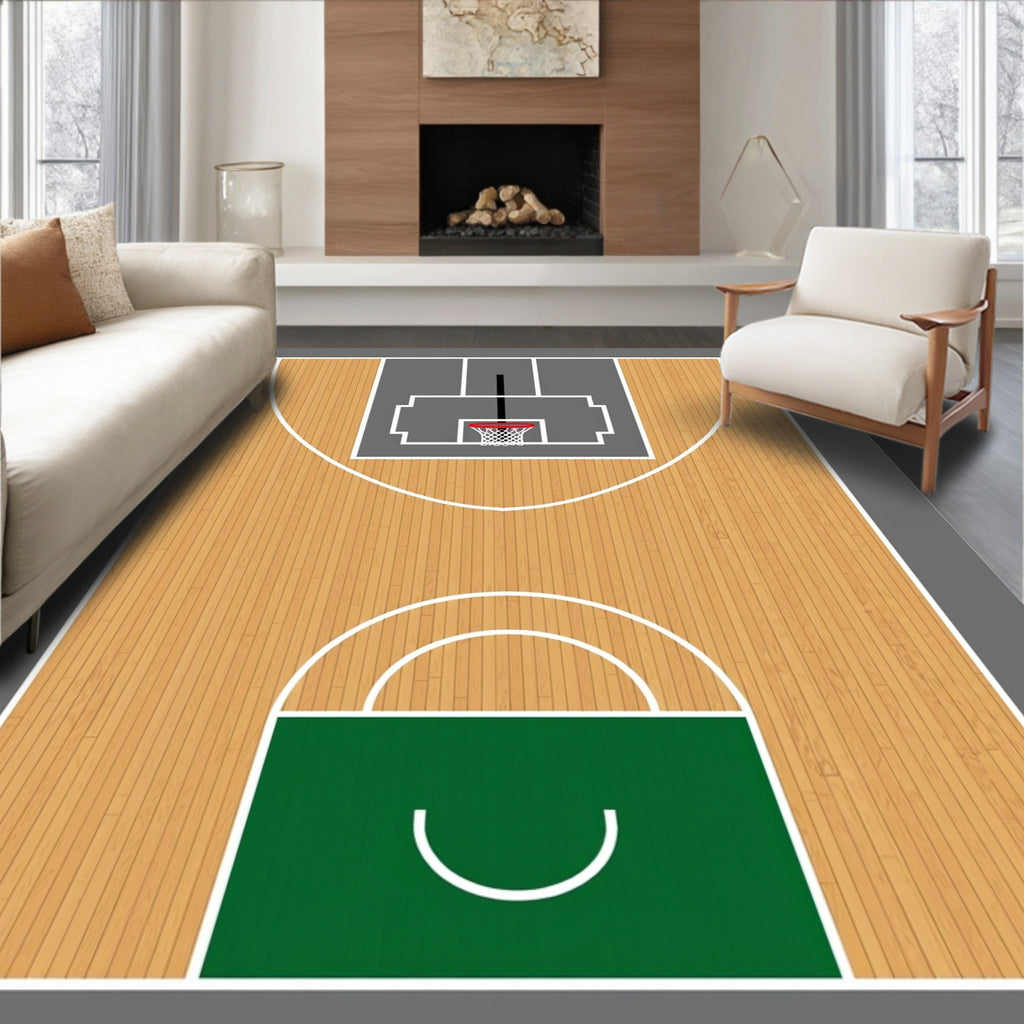 Classic Basketball Court Floor Rug
