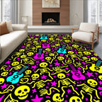 Vibrant Skeleton Guitar Pop Art Rug