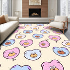 Playful Pink Blue Bear Heart Balloons Rug