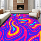 Vibrant Psychedelic Swirl Abstract Rug