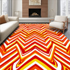 Vibrant Orange Red Yellow Chevron Rug