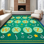 Whimsical Alphabet Balloons With Stars Rug