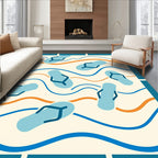 Light Blue Flip Flop Waves Rug