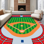 Baseball Field Striped Diamond Stadium Rug