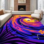 Vibrant Tropical Swirl Palm Tree Rug