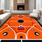 Orange Abstract Geometric Court Rug