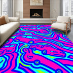 Funky Pink Car Abstract Waves Rug