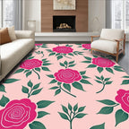 Vibrant Crimson Rose Garden Garland Rug