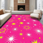 Bright Pink Yellow Starburst Radiance Rug