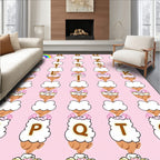 Whimsical Candy Alphabet Ice Cream Clouds Rug