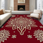 Crimson Cream Mandala Floral Radiance Rug