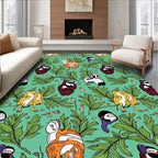 Whimsical Fowl And Foliage Rug
