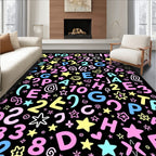 Sweet Pastel Alphabet Numbers Stars Rug