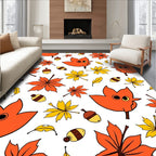 Orange and Yellow Autumn Leaves Acorns Rug