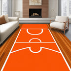 Orange Court Wood Border Rug