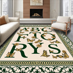 Alphabet Garden Butterfly Yellow Floral Rug