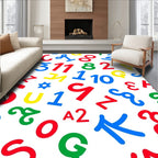 Playful Alphabet Numbers Collage Rug