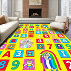 Colorful Alphabet Numbers Playful Kids Rug