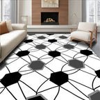Monochromatic Hexagon Interlocking Net Rug