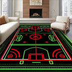 Retro Neon Sports Court Rug