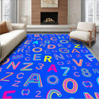 Bright Neon Alphabet Collage Rug
