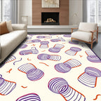 Purple Orange Stipes Abstract Forms Rug