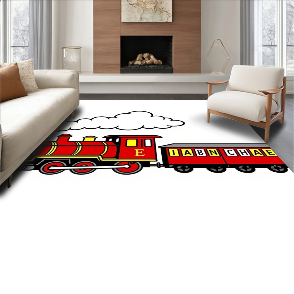 Red Train Alphabet Letters Rug