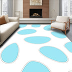 Soft Blue Organic Shapes Rug