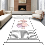 Pink Anime Girl Lantern Graphic Rug
