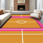 Vibrant Pink Orange Abstract Stripe Rug