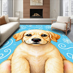 Playful Golden Retriever Snowflake Companion Rug