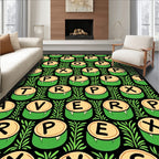 Green Monster Tubs Black Foliage Rug