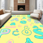 Pastel Alphabet Scatter on Yellow Rug