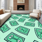 Green Funny Money Dollar Bill Repeat Rug