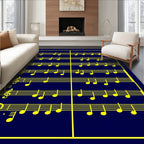 Dark Blue Musical Notes Rug
