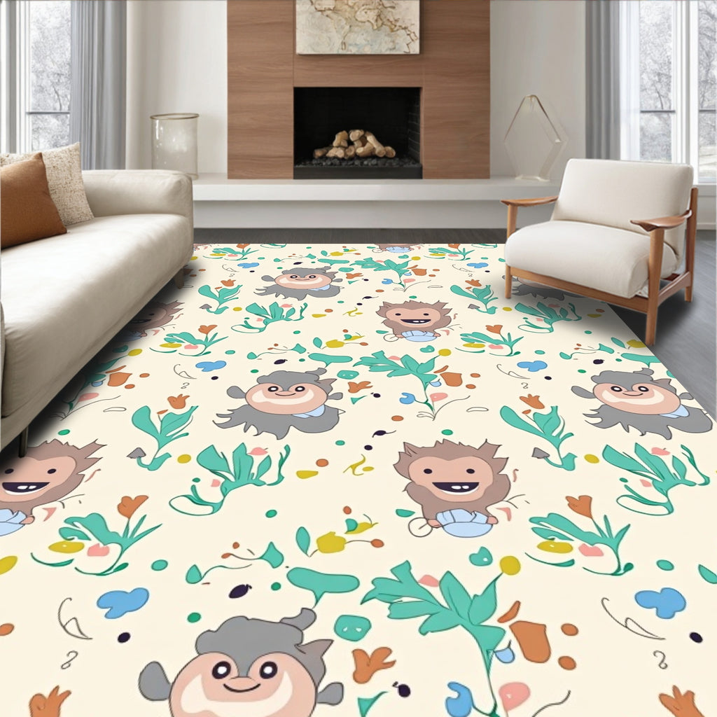 Whimsical Fawn Fables Playful Blossom Rug