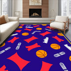 Bold Blue Basketball Shoe Ribbon Rug