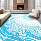 Bright Blue Swirl Aquatic Rug