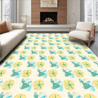 Pastel Yellow Blue Organic Roundlets Rug