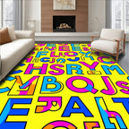 Bold Alphabet Soup Yellow Rug