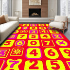 Bright Red Yellow Pop Numbers Rug