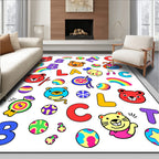 Playful Cartoon Alphabet And Characters Rug