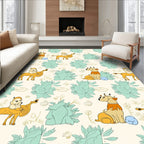 Whimsical creature gold and teal safari Rug