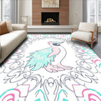 Pastel Penguin Mandala Frame Rug